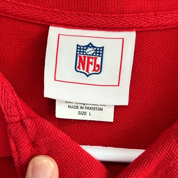 NFL Red Polo Shirt with Embroidered Logo - Picture 4 of 5